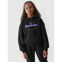 Girls' sweatshirt with hood, open, 4F Junior 4FJWAW24TSWSF1213-20S