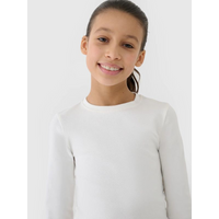 Longsleeve slim crop top plain girls 4F 4FJWSS25TLONF430-11S