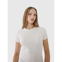 Women's slim ribbed t-shirt 4F 4FWSS25TTSHF1968-11S