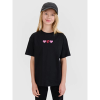 Girls' oversize plain T-shirt 4F 4FJRSS25TTSHF2821-20S