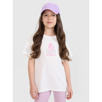 Girls' t-shirt with print 4F 4FJRSS25TTSHF2645-11S