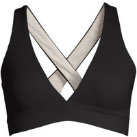 CASALL V-neck Crossback Bikini Top Black