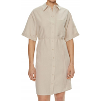 CALVIN KLEIN LINEN BLEND SHIRT DRESS