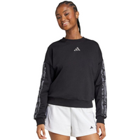 Women's adidas Animal Print 3-Stripes French Terry Sweatshirt Black JM1835