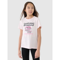 Girls' regular T-shirt with print 4F 4FJRSS25TTSHF2585-12S