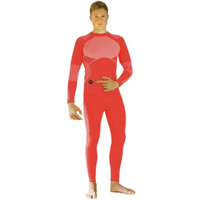 GLOVII HEATED THERMOACTIVE UNDERWEAR SET, SWEATSHIRT AND PANTS, SIZE M, ORANGE, BATTERIES AND CHARGER INCLUDED, GXRM