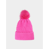 Girls' winter hat with pompom 4F Junior 4FJWAW24ACAPF419-54S