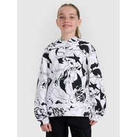 Oversized T-shirt with print for girls 4F 4FJRAW25TTSHF3069-90A