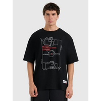 Men's oversized printed T-shirt 4F 4FRAW25TTSHM3257-20S