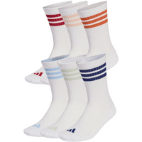 Adidas 3-Stripes Essentials Cushioned Crew 6 Pack Socks White KE5493