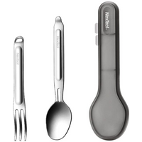 Titanium travel cutlery essentials - spoon + fork - NexTool NE20133