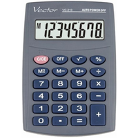 Vector KAV VC-210III Pocket Calculator, 8-digit, 64x98.5mm, gray