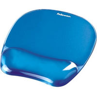 Fellowes CRYSTAL Mouse Pad and Wrist Rest Gel Blue