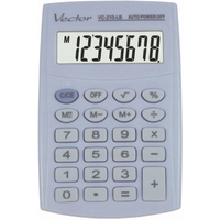 Vector KAV VC-210 LB Pocket Calculator, 8-digit, 64x98.5mm, light blue