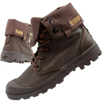 Palladium Men's Baggy Coated High Top Sneakers, Fashionable Dark Brown
