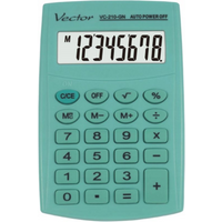 Vector KAV VC-210 GN Pocket Calculator, 8-digit, 64x98.5mm, light green