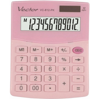 VECTOR OFFICE CALCULATOR, KAV VC-812 PK, PINK