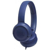 JBL Tune 500 headphones (blue, on-ear; with built-in microphone)