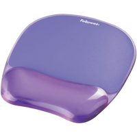 Fellowes CRYSTAL Mouse Pad and Wrist Rest Gel Purple