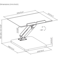 MACLEAN DESK STAND FOR MONITOR OR LAPTOP, GAS SPRING, FOR SITTING AND STANDING WORK, BLACK MC-493