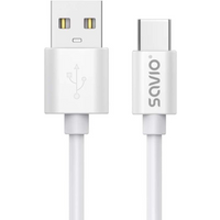SAVIO USB-A – USB-C CABLE, 3 M, WHITE, CL-168