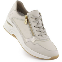 Women's beige leather wedge sneakers Rieker N9301-60