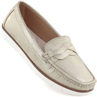 Women's gold moccasin shoes Vice Versa 834281