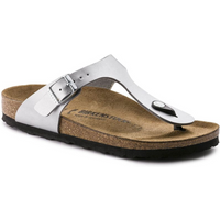 Silver Birkenstock Gizeh Birko-Flor narrow women's flip-flops (0043853)