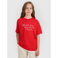 Girls' regular printed T-shirt 4F 4FJRAW25TTSHF3188-62S