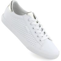 Women's low-top sneakers, openwork, eco-leather, white, Big Star TT274020