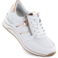 Women's leather wedge sneakers white Remonte Rieker D0T04-80