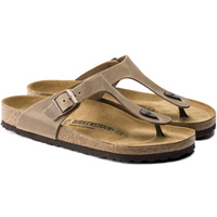 Birkenstock Gizeh Oiled Leather Tobacco Brown Narrow Women's Flip-Flops (0943813)