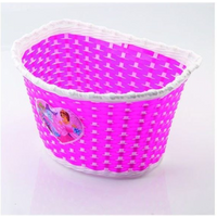 Bicycle basket - plastic front pink daisy