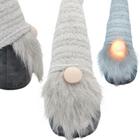 GNOME WITH A LONG WHITE HAT AND A GLITTER NOSE 42CM