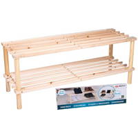 SHELVES 2-LEVEL WOODEN SHOE RACK ALPINA