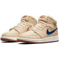 Air Jordan 1 Mid Fleece Pearl White GS Winter Shoes - DO2207-264