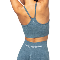 Carpatree Allure Blue Melange Seamless Sports Bra - CP-ASB-BM-BLUE