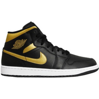 Air Jordan 1 Mid (GS) Basketball Shoe Black/Metallic Gold - DQ8426-071