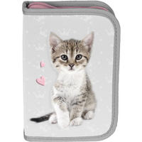 PASO Sweet Kitty gray school pencil case with school accessories - PP23KC-P001