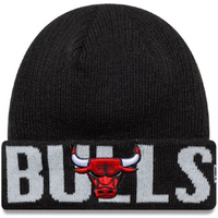 New Era NBA Chicago Bulls Wordmark Black Cuff Knit Beanie - 60691260