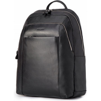 Puccini Royal Collection Men's Leather Backpack for 15.6" Laptop Black - LGD6323-1