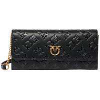 Pinko Love Tiny Birds Women's Leather Wallet C Monogram Black - 103765A1YB-Z99Q
