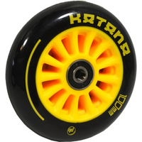 STUNT PB SCOOTER WHEELS 100MM PLASTIC KATANA SET OF 2 YELLOW
