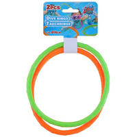 DIVING RING 2PCS GREEN AND ORANGE