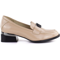 Women's patent leather shoes with a decorative heel, beige, Vinceza 58638