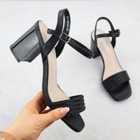 Women's black high heel sandals Vinceza 62228