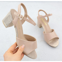 Women's beige high heel sandals Vinceza 20275