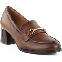 Women's brown high-heeled loafers, lords, Potocki SZ12784