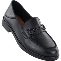 Women's leather moccasins, black, Vinceza 18117