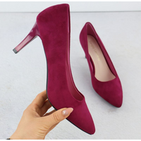 Women's fuchsia suede pumps, Sergio Leone 1336